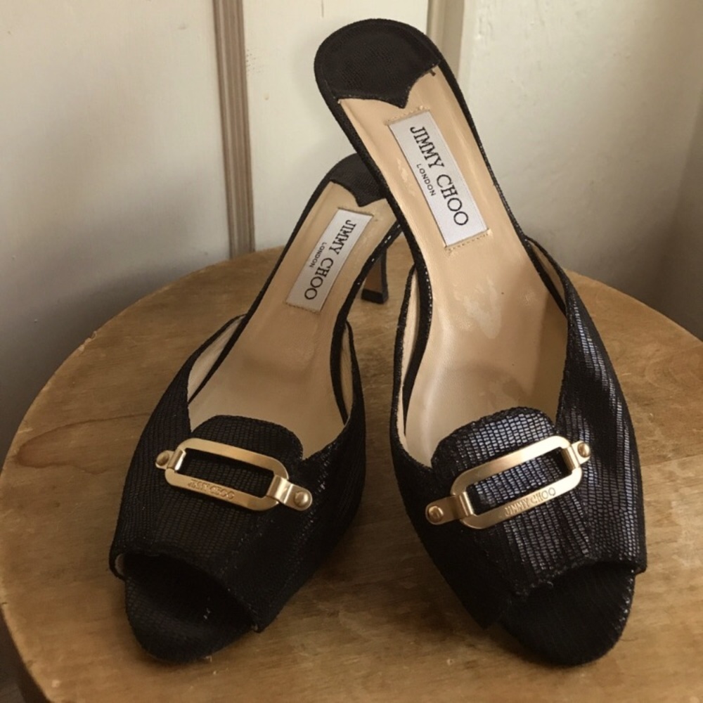 Jimmy Choo Black Kitten Heels